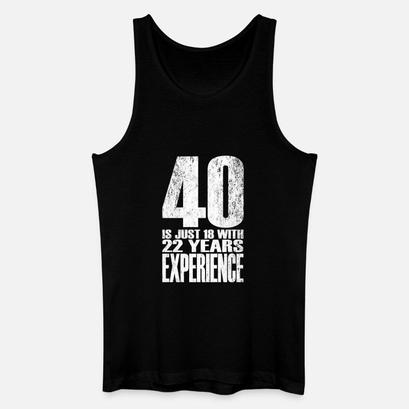 Vierzig Jahre Erfahrung - Männer Bio Tank Top - Schwarz