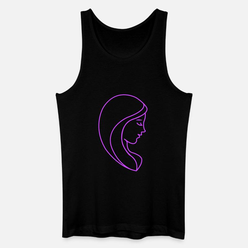 Frau Portrait - Männer Bio Tank Top - Schwarz