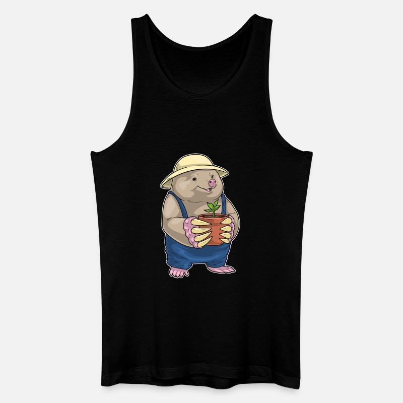 Maulwurf Gärtner Pflanze Garten - Männer Bio Tank Top - Schwarz