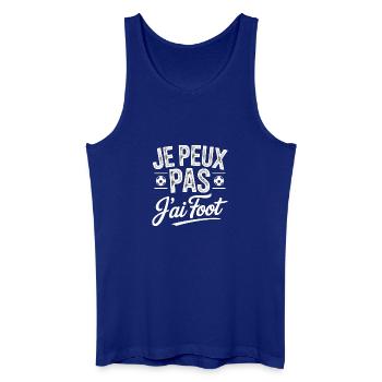 je peux pas j'ai foot - Débardeur bio Homme - bleu roi - Devant