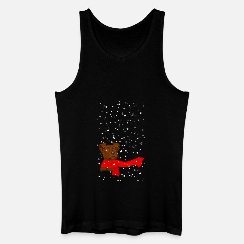 Schnee Hündchen - Männer Bio Tank Top - Schwarz