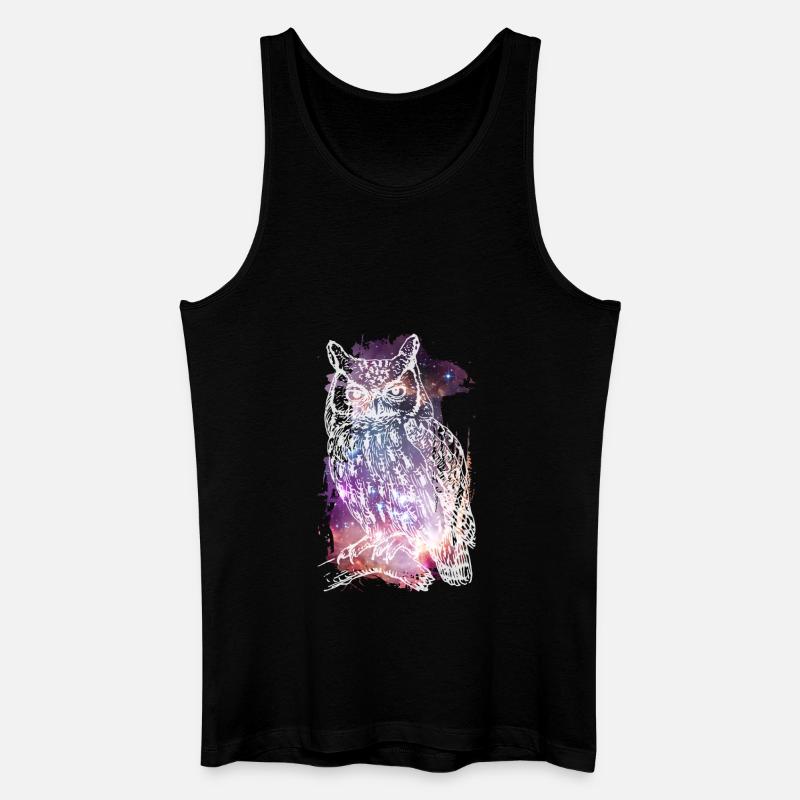 Die kosmische Eule - Männer Bio Tank Top - Schwarz