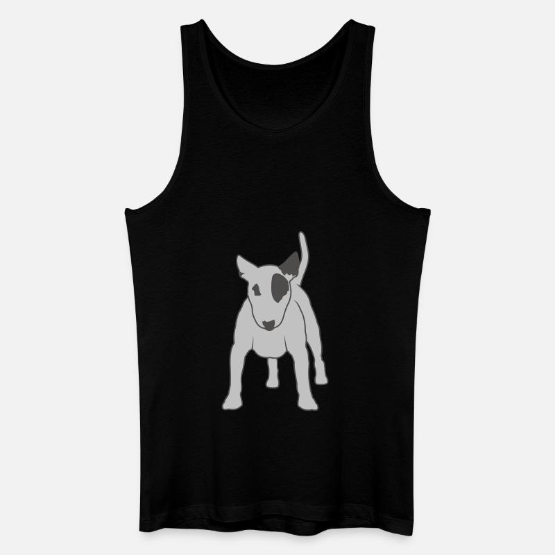 dogz_bullterrier_b_outlined - Männer Bio Tank Top - Schwarz