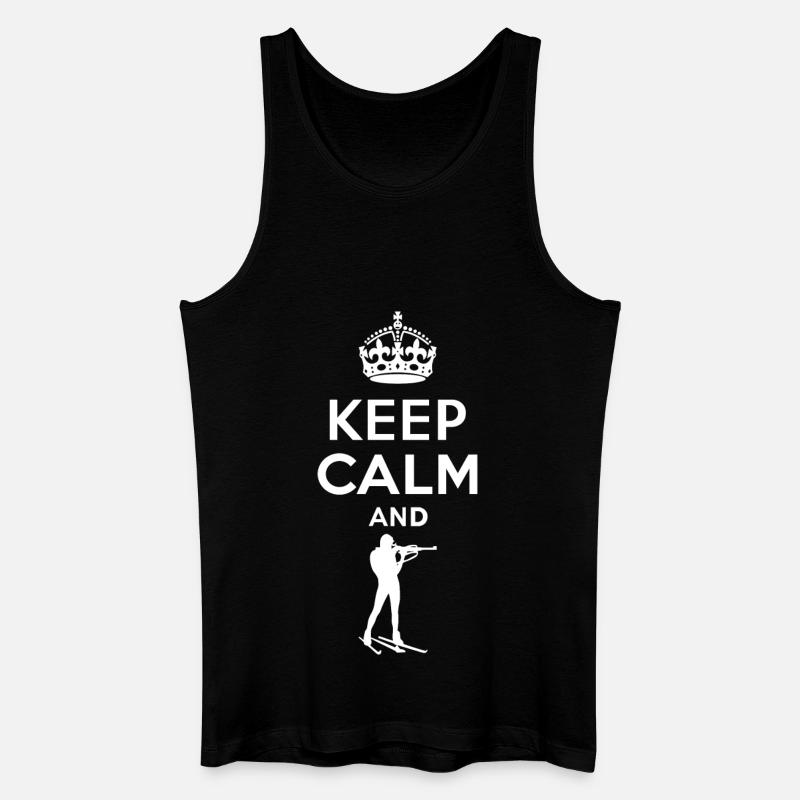 Keep Calm - Biathlon - Männer Bio Tank Top - Schwarz