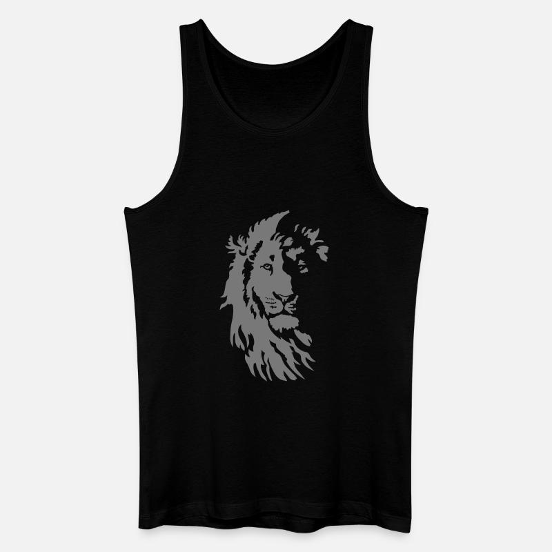 Löwe - Männer Bio Tank Top - Schwarz