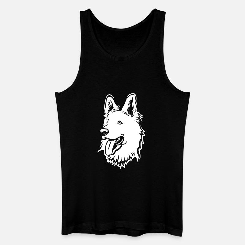 Schweizer Schäferhund Kopf "Black Edition" - Männer Bio Tank Top - Schwarz