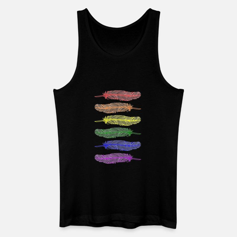 Federn Regenbogen - Männer Bio Tank Top - Schwarz