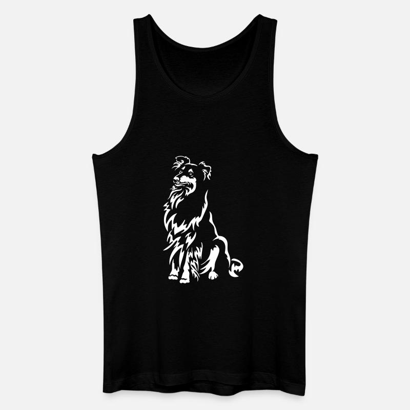 Collie "Black Edition" - Männer Bio Tank Top - Schwarz