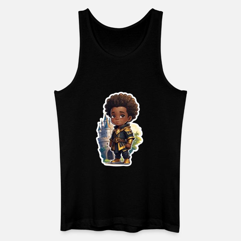 Vollmond-Krieger Jungen Design - Männer Bio Tank Top - Schwarz