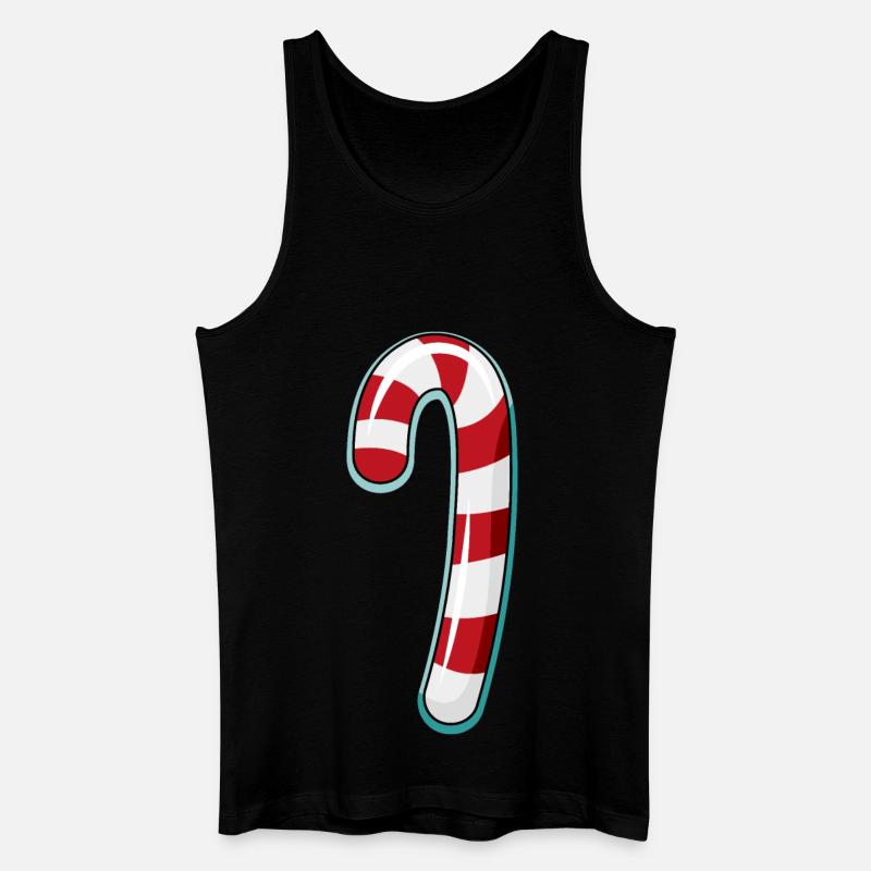 Zuckerstange gestreiftes Design - Männer Bio Tank Top - Schwarz