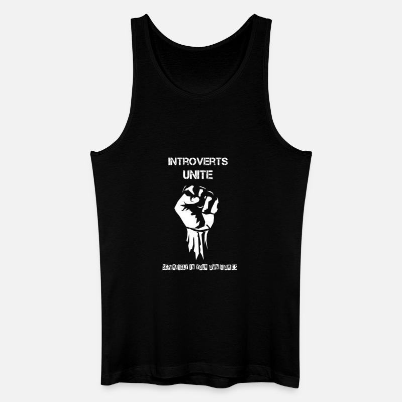 Introverts Unite - Männer Bio Tank Top - Schwarz