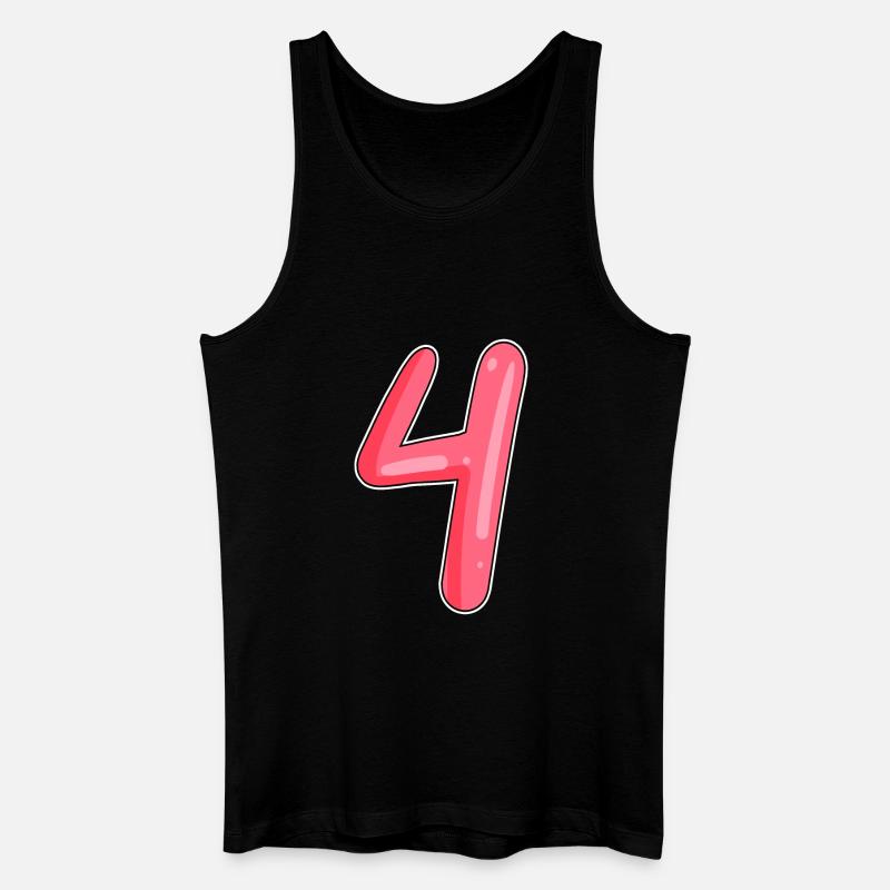 4 - Vier Zahl Nummer - Männer Bio Tank Top - Schwarz