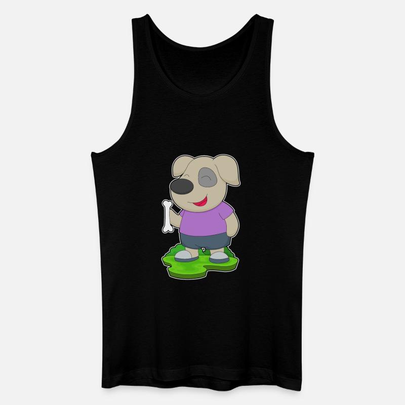 Hund Knochen - Männer Bio Tank Top - Schwarz