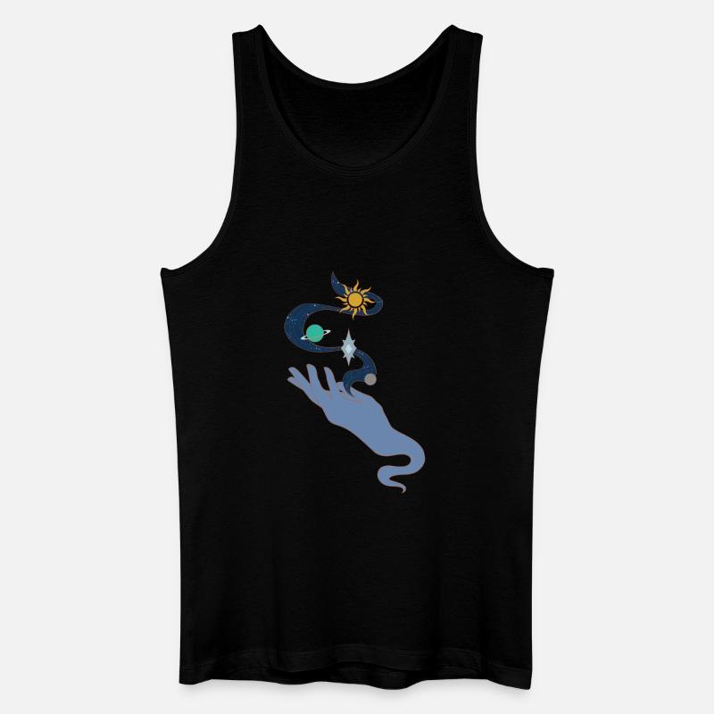 Universe in hand colour - Männer Bio Tank Top - Schwarz