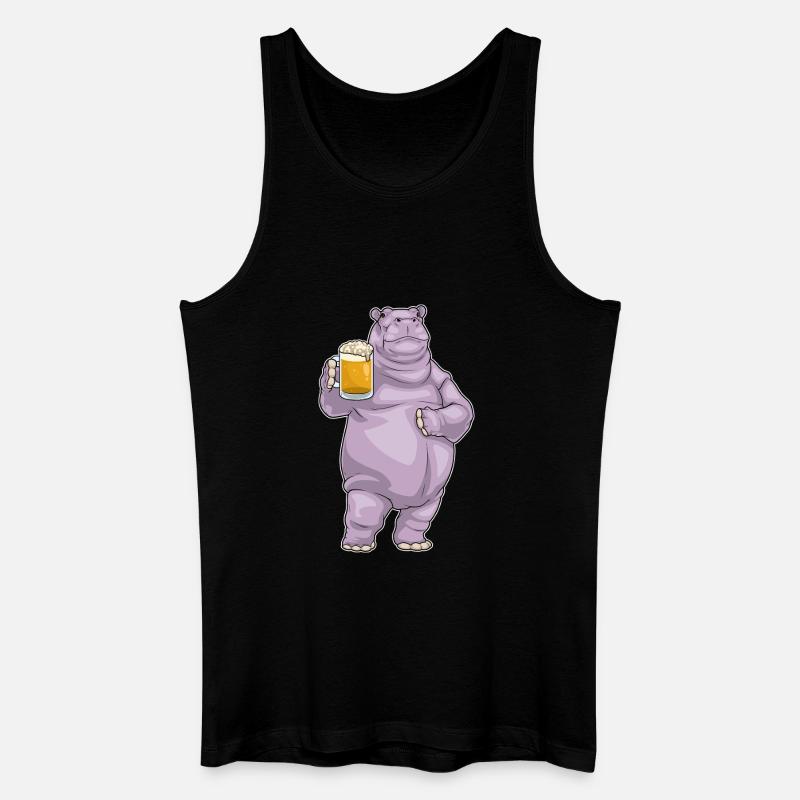 Nilpferd Bier - Männer Bio Tank Top - Schwarz