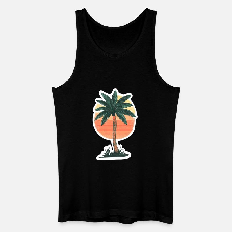 Palme - Männer Bio Tank Top - Schwarz