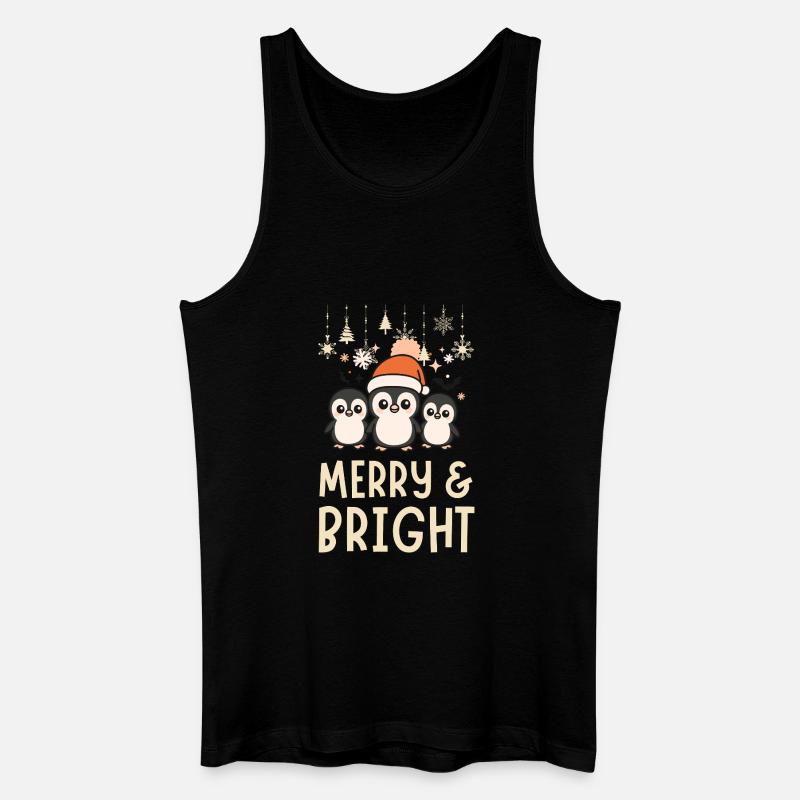 Niedliches und helles Pinguinmuster - Männer Bio Tank Top - Schwarz