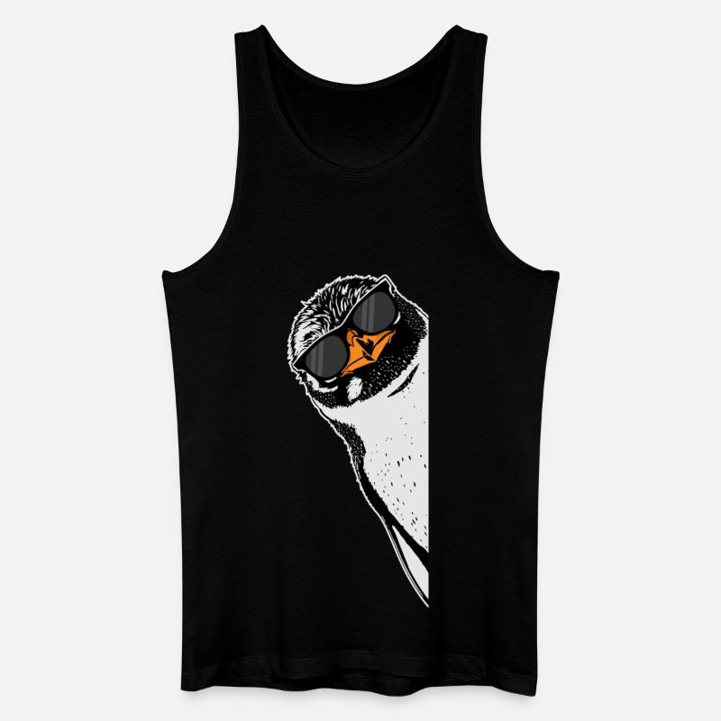 Pinguin mit Sonnenbrille - Männer Bio Tank Top - Schwarz