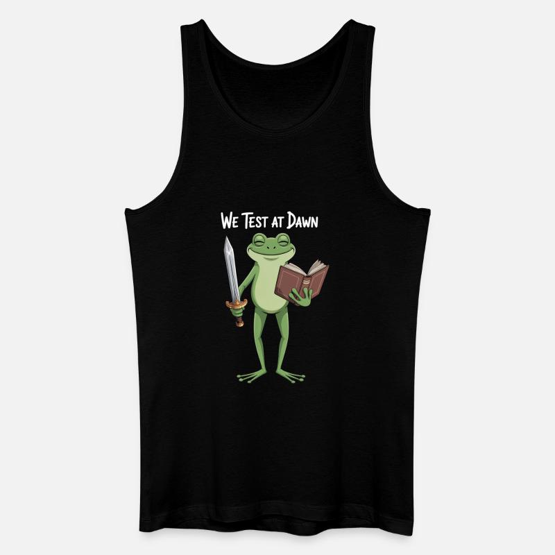 Froschritter im Morgengrauen - Männer Bio Tank Top - Schwarz