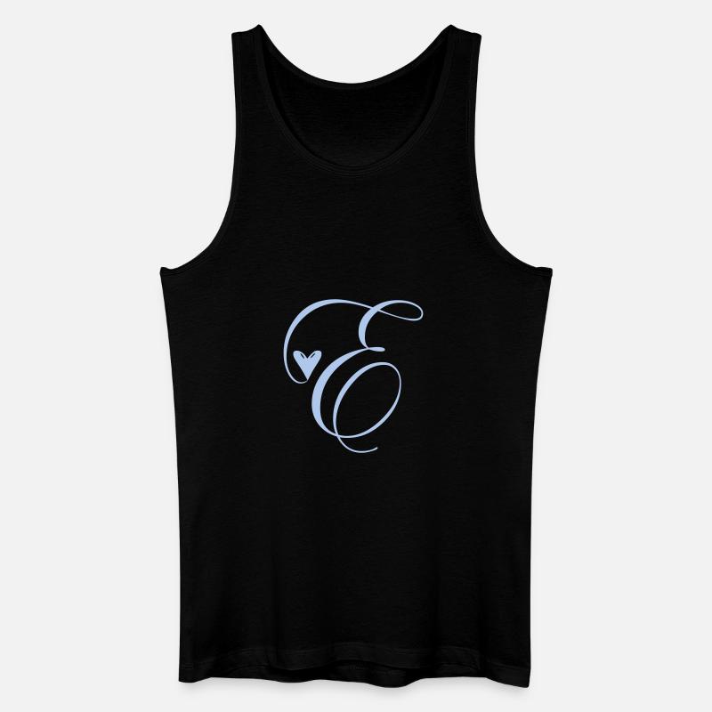 Monogramm E Herz Ranke - Männer Bio Tank Top - Schwarz