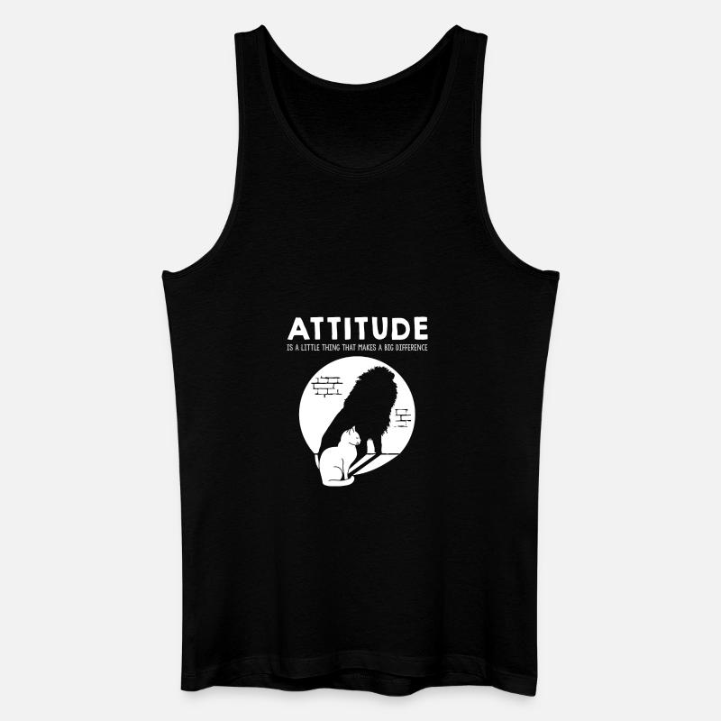 Attitude - Cat - Männer Bio Tank Top - Schwarz