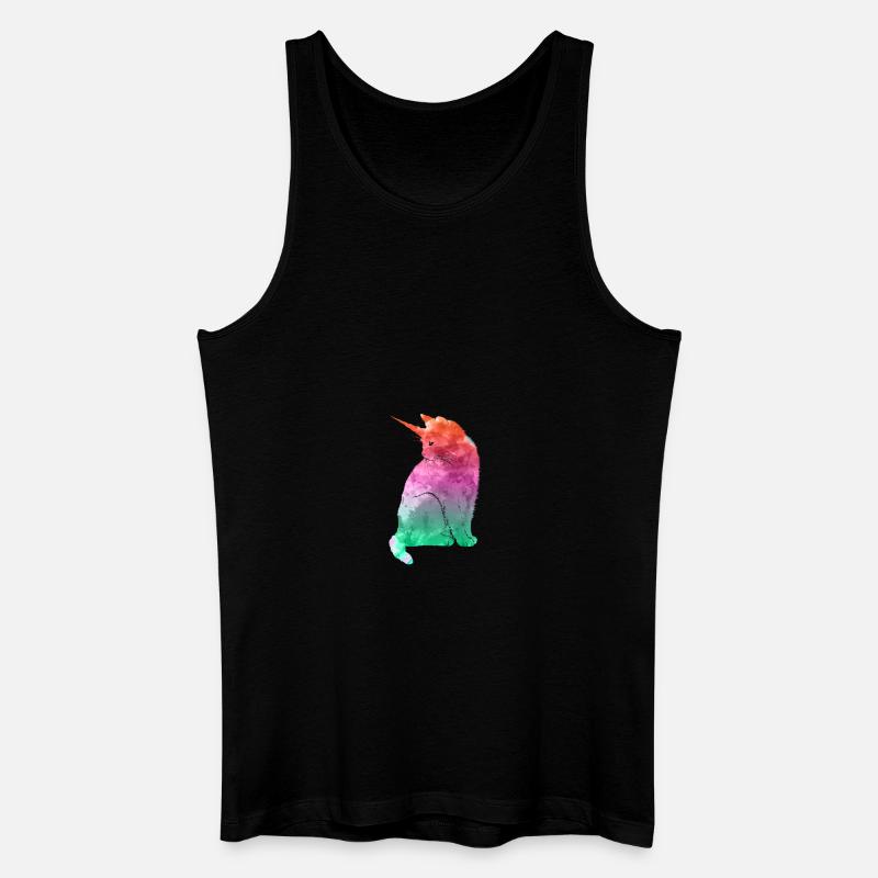 Einhorn Katze Geschenk - Männer Bio Tank Top - Schwarz