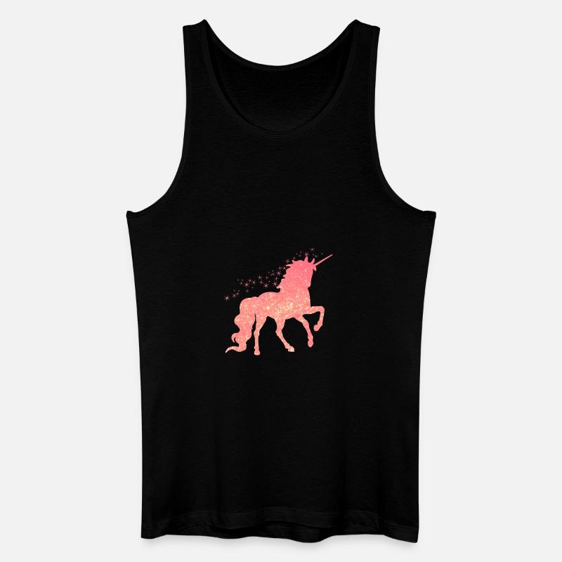 Das rote glitzer Einhorn - Männer Bio Tank Top - Schwarz