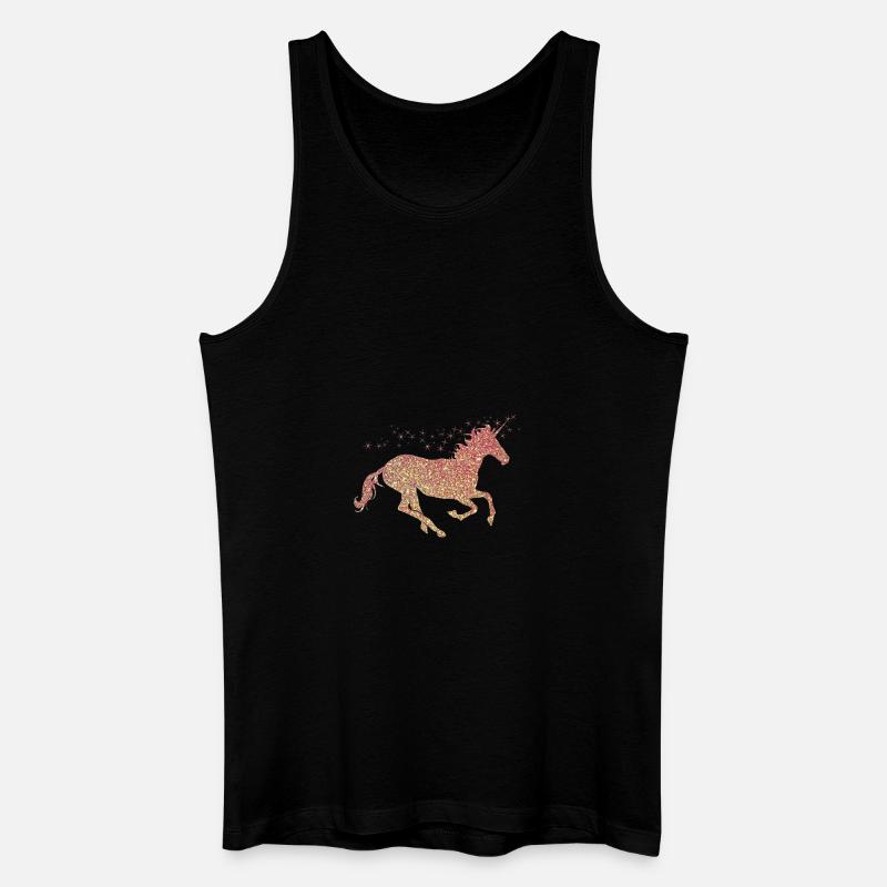 Das goldene glitzer Einhorn - Männer Bio Tank Top - Schwarz