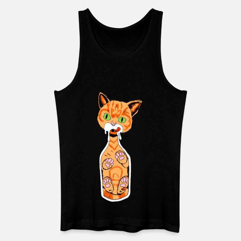 Katze in der Flasche - Männer Bio Tank Top - Schwarz