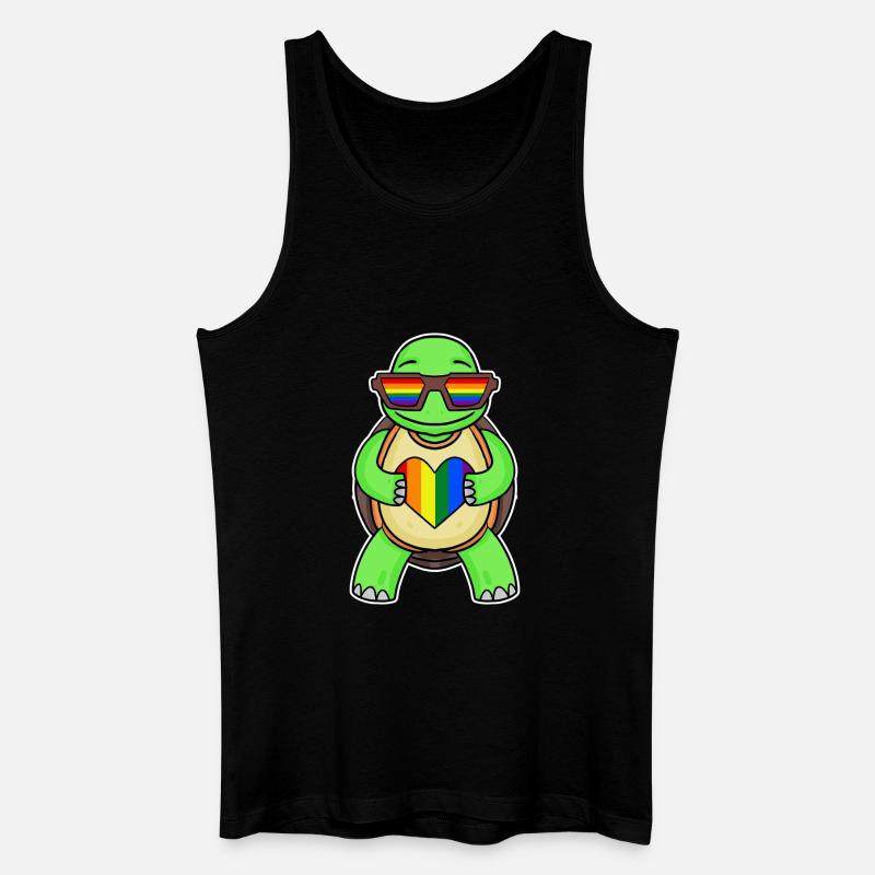 Rainbow Turtle - Men’s Organic Tank Top - black