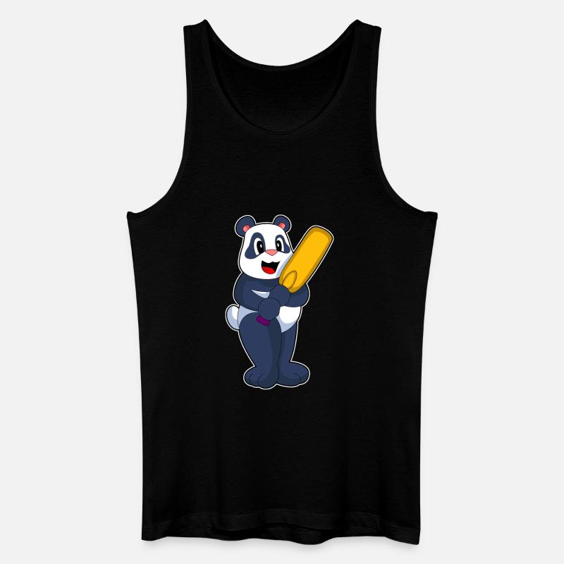 Panda Cricket Cricket Bat - Débardeur bio Homme - noir