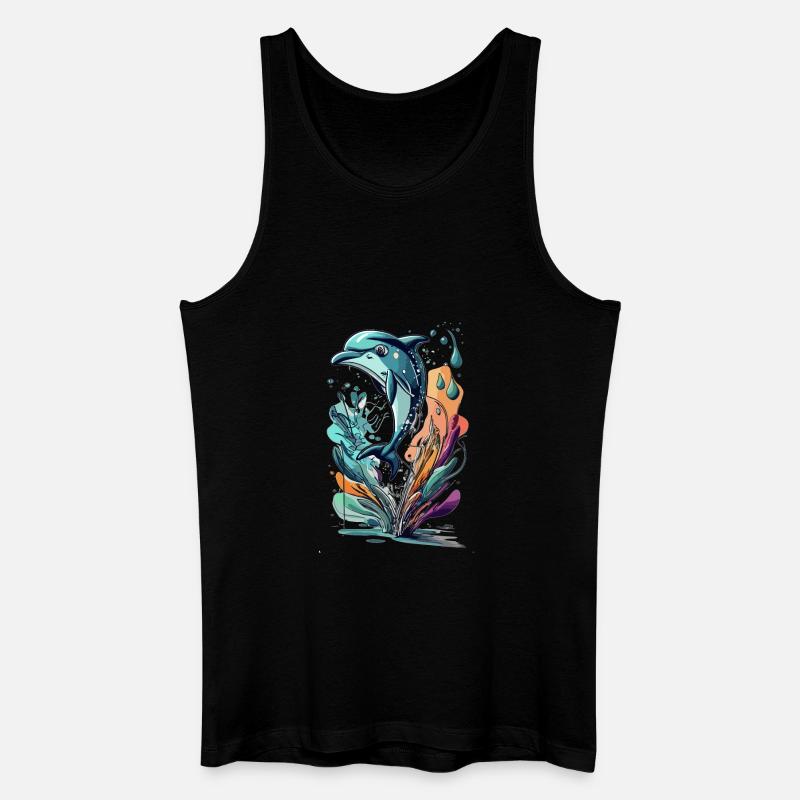 DELFIN - Männer Bio Tank Top - Schwarz