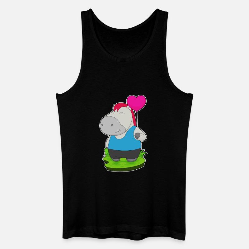 Pferd Luftballon - Männer Bio Tank Top - Schwarz