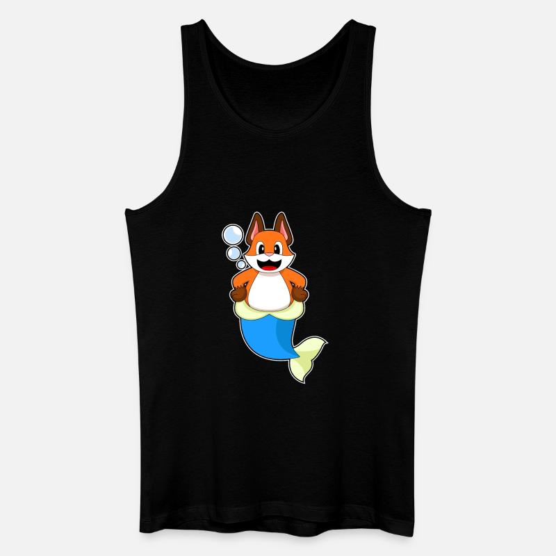 Fuchs Meerjungfrau - Männer Bio Tank Top - Schwarz