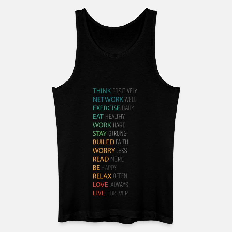 THINK POSITIVE - Männer Bio Tank Top - Schwarz