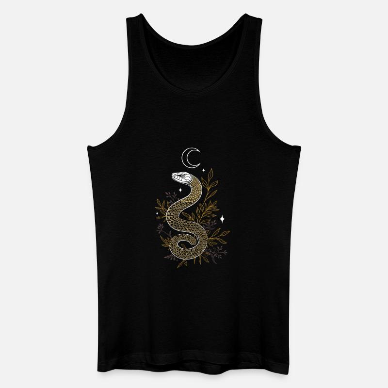 Schlange mit Gräsern im Herbst - Männer Bio Tank Top - Schwarz
