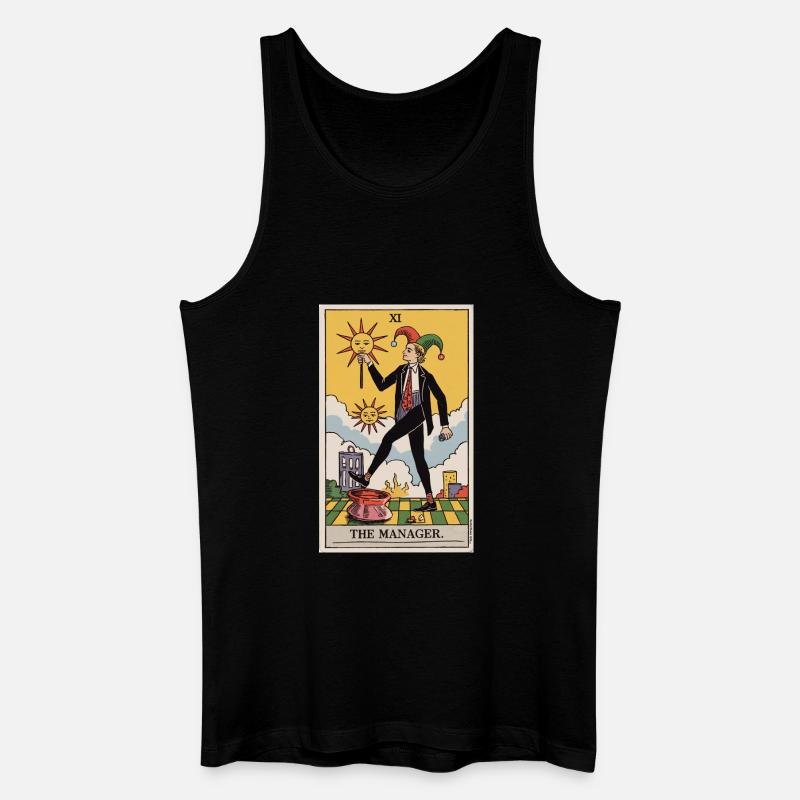Der Manager Lustiges Tarotkarten-Design - Männer Bio Tank Top - Schwarz