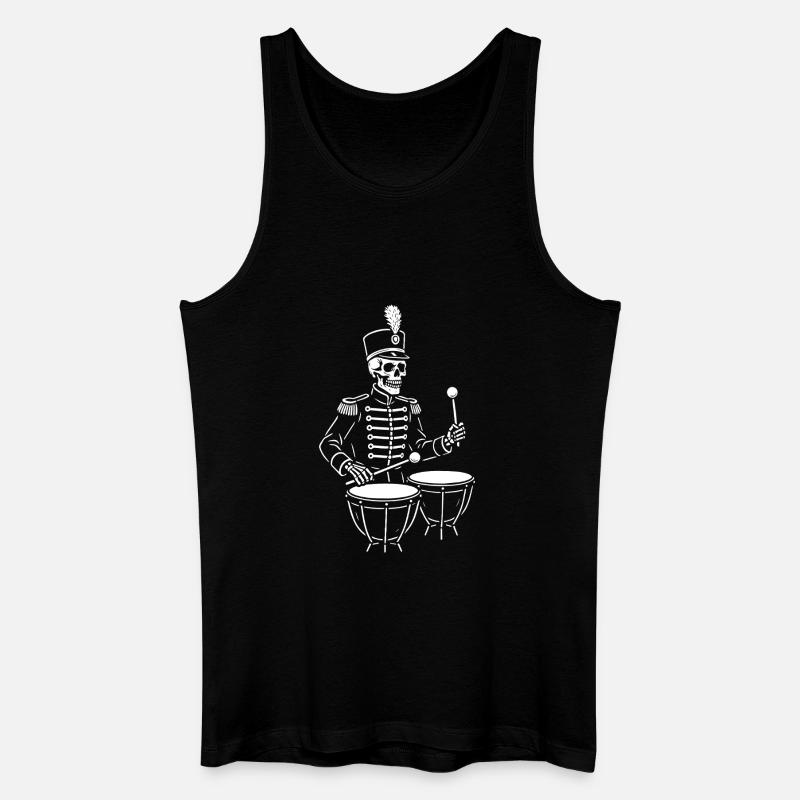 Skelett-Trommler in Parade-Uniform - Männer Bio Tank Top - Schwarz