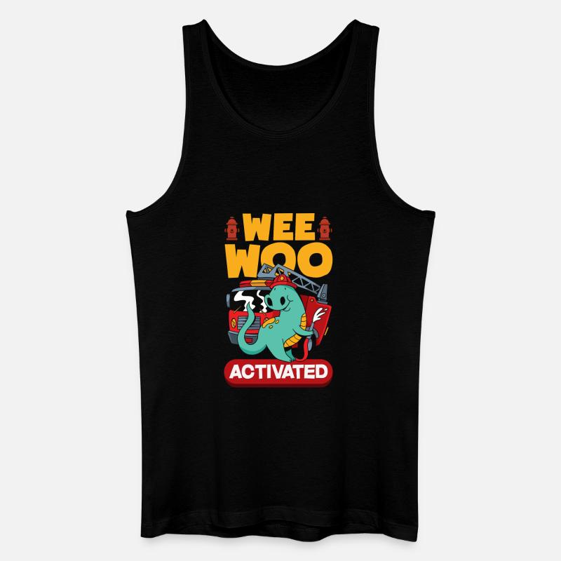 Wee Woo Squad Fire Tiny Firefighter - Men’s Organic Tank Top - black