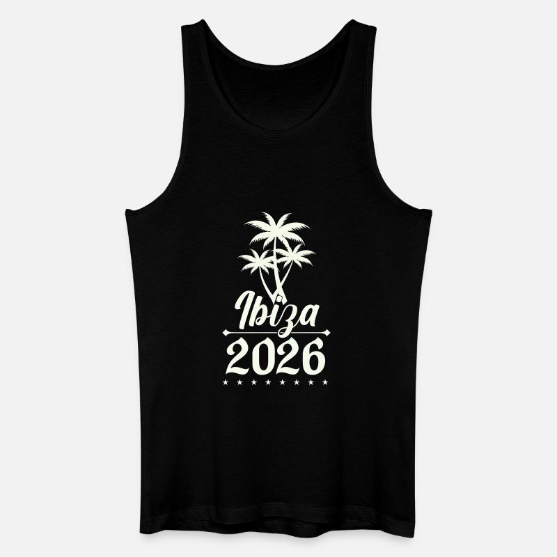Ibiza 2026 Palmen Silhouette - Männer Bio Tank Top - Schwarz