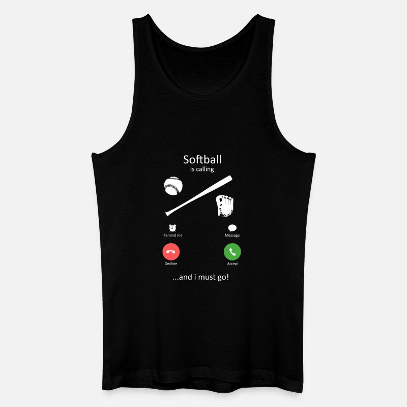 Softball ruft seltsames Handy-Screen-Design - Männer Bio Tank Top - Schwarz