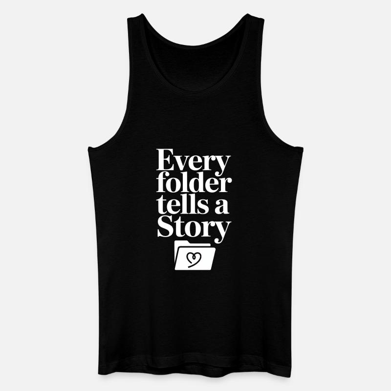 Jeder Ordner erzählt eine Geschichte - Männer Bio Tank Top - Schwarz