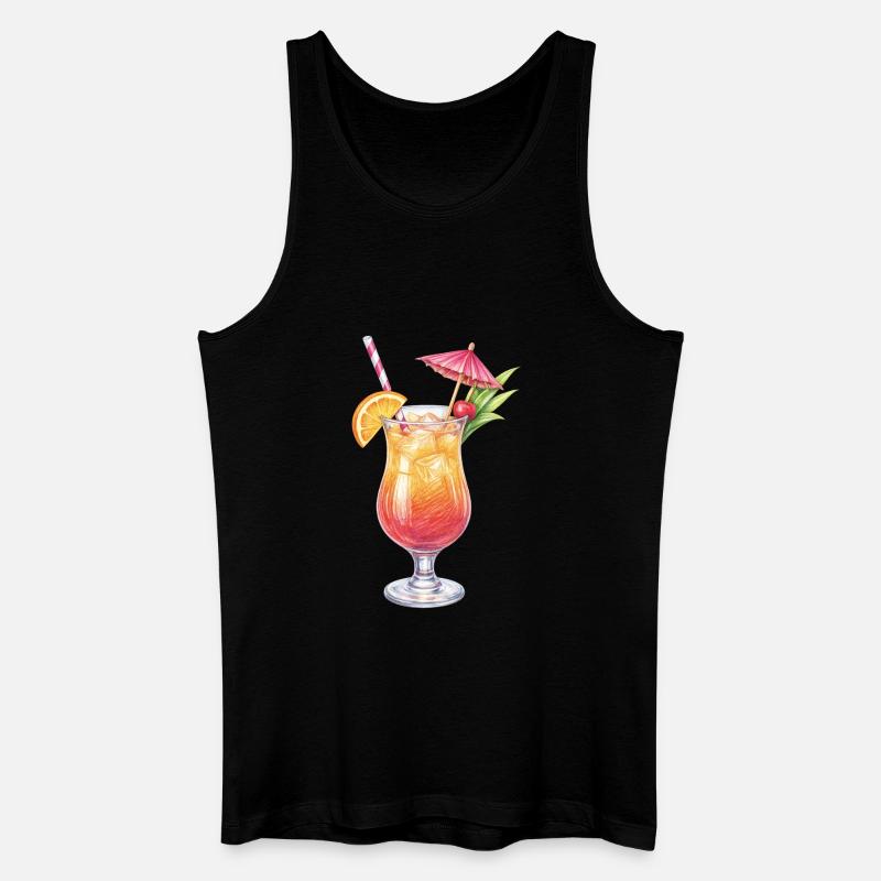 Tropischer Cocktail mit Obstdeko - Männer Bio Tank Top - Schwarz