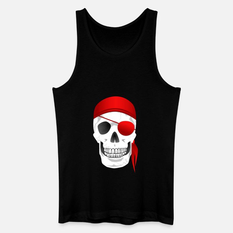 Totenkopf Pirat - Männer Bio Tank Top - Schwarz