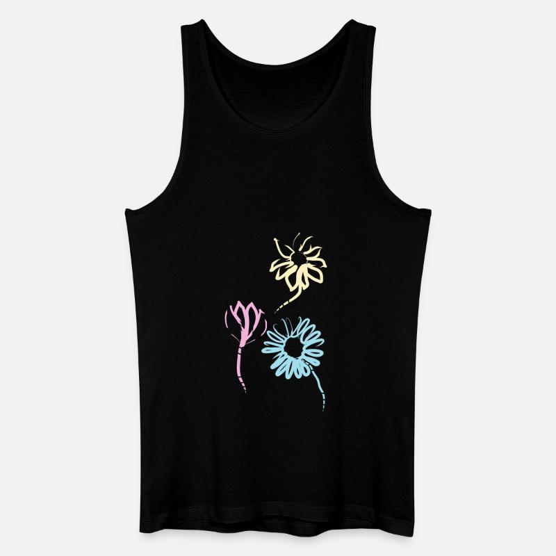 Bunte Blumen der Freundschaft - Männer Bio Tank Top - Schwarz