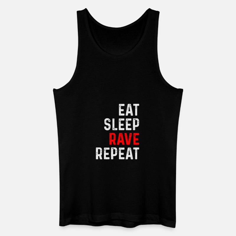 RAVE REPEAT - Männer Bio Tank Top - Schwarz