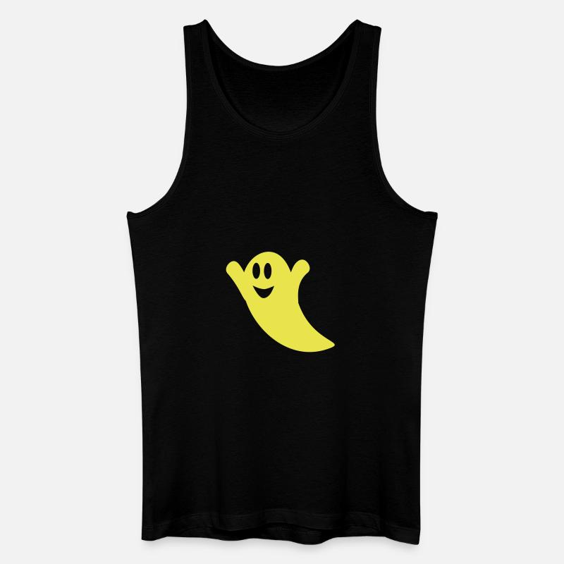 ghost happy I - Männer Bio Tank Top - Schwarz