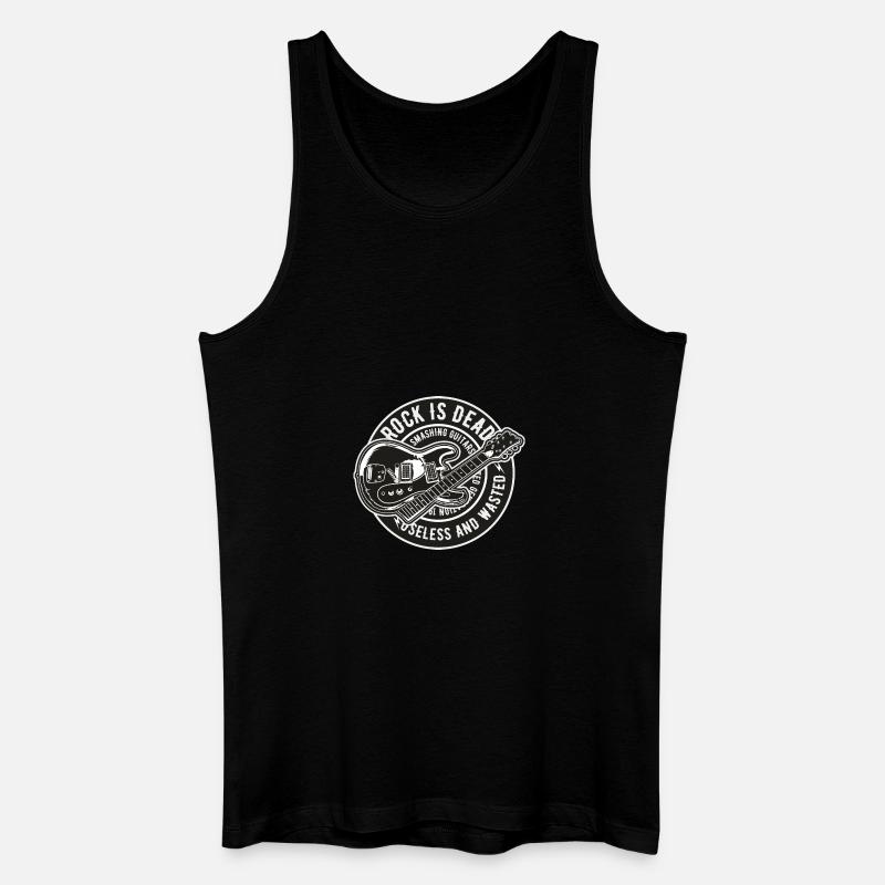 Rock Is Dead - Männer Bio Tank Top - Schwarz