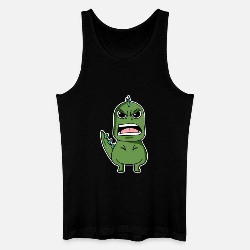 wütender Dino - Männer Bio Tank Top - Schwarz
