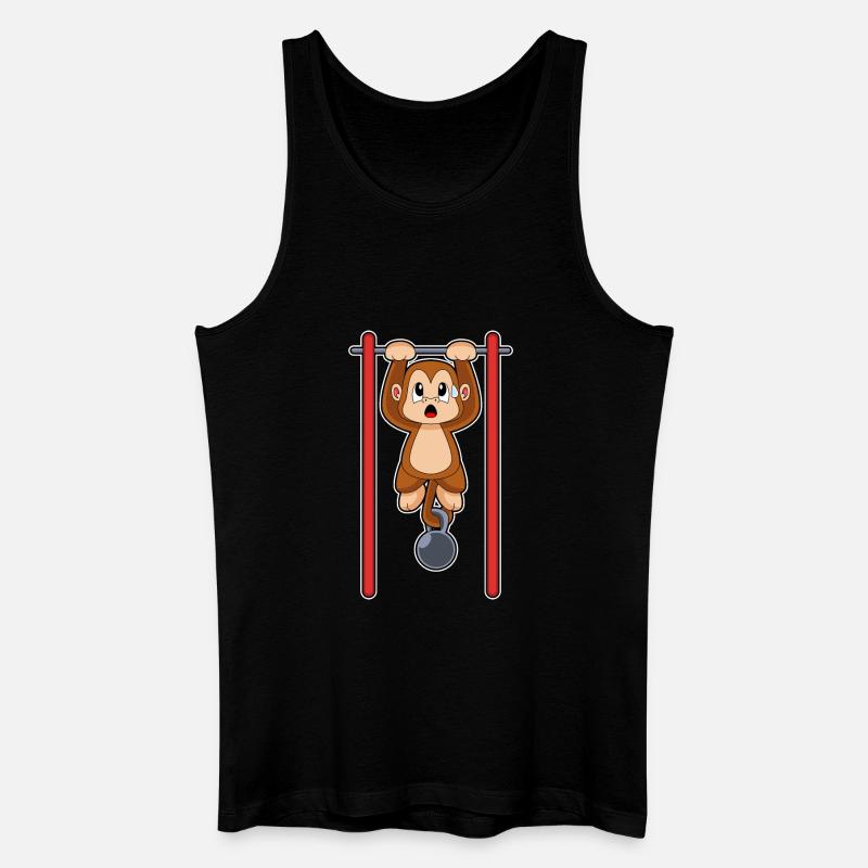 Monkey Bodybuilder Pull-ups Bodybuilding - Men’s Organic Tank Top - black